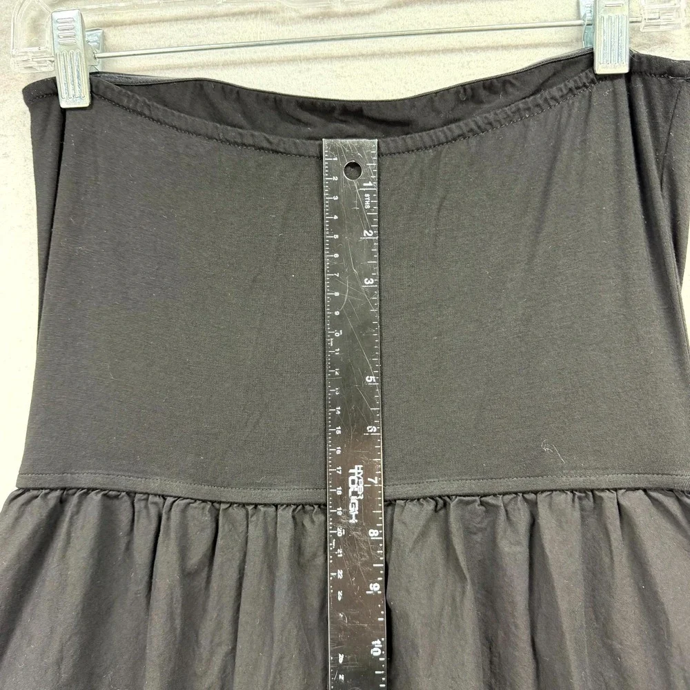 Pretty Garden Holiday Summer Dress Womens Medium Black Pleated Strapless Stretch